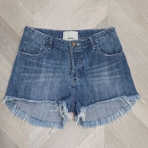 One Teaspoon High Waist Bonita Distressed Cut Off Denim Shorts, Size 28